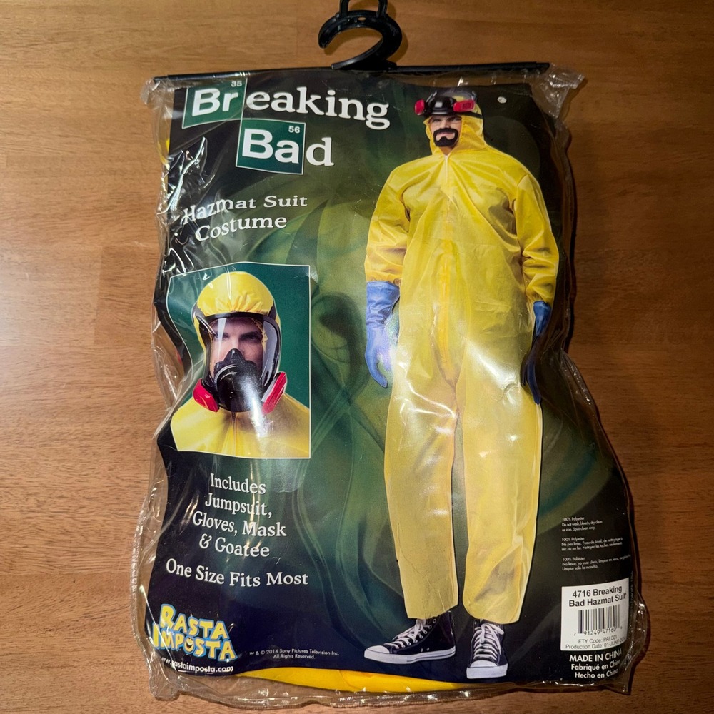 Breaking Bad Hazmat Suit Costume Rasta Imposta Walter White One Size Fits Most